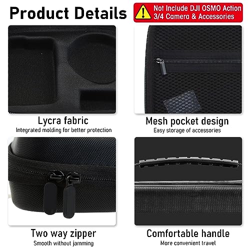 ZORBES® Polyurethane Carrying Case for DJI Osmo Action 3/4/5Pro Hard Shell Bag with Shoulder Strap Travel Not Included Camera Black 2 PCS ZORBES® Polyurethane Carrying Case for DJI Osmo Action 3/4/5Pro Hard Shell Bag with Shoulder Strap Travel Not Included Camera Black 2 PCS
